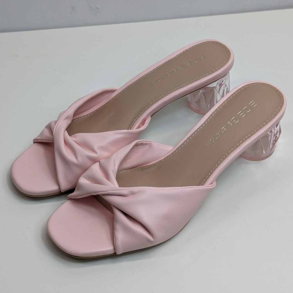 New BCBGeneration Womens Mebba Faux Leather Slip On Slide Sandals Size 5.5 - Picture 5 of 7